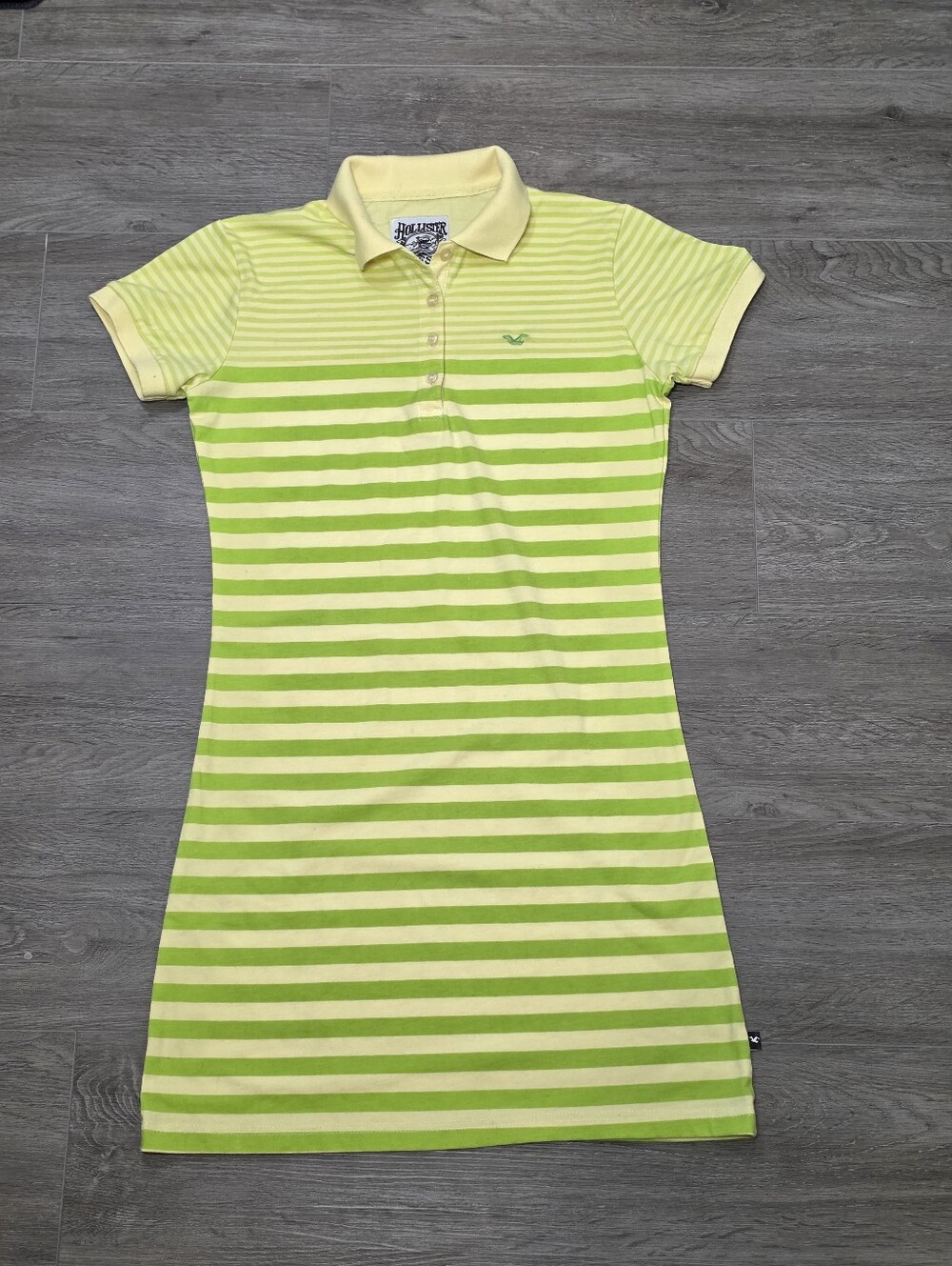 Hollister Surf Shop Dress Y2K Era Striped Short Sleeve Polo Dress Sz S/M Cotton